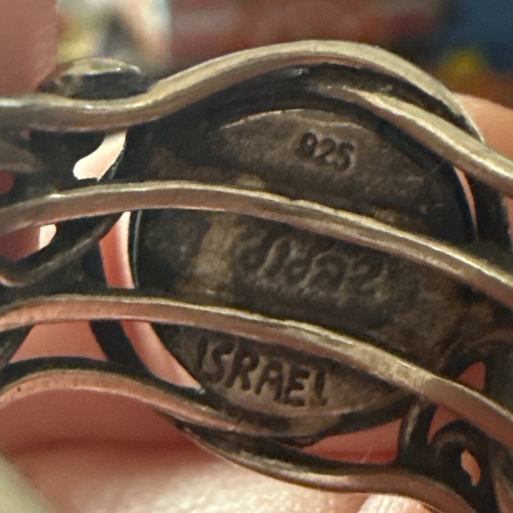 Vintage Didae 925 Israel Sterling Silver Genuine Turquoise Statement Ring - Picture 11 of 11